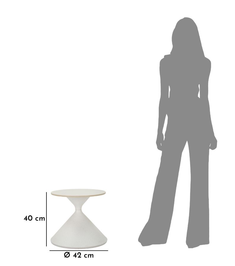 Table White Cm Ø 42X40