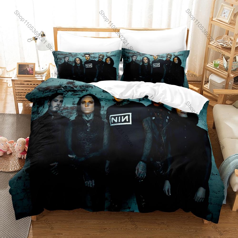Spookachtige Zombie Schedel Grafisch M-Motionless In White Metalcore Beddengoed Set Dekbedovertrek Met 2 Kussenslopen Tiener Gotische Slaapkamer Decor