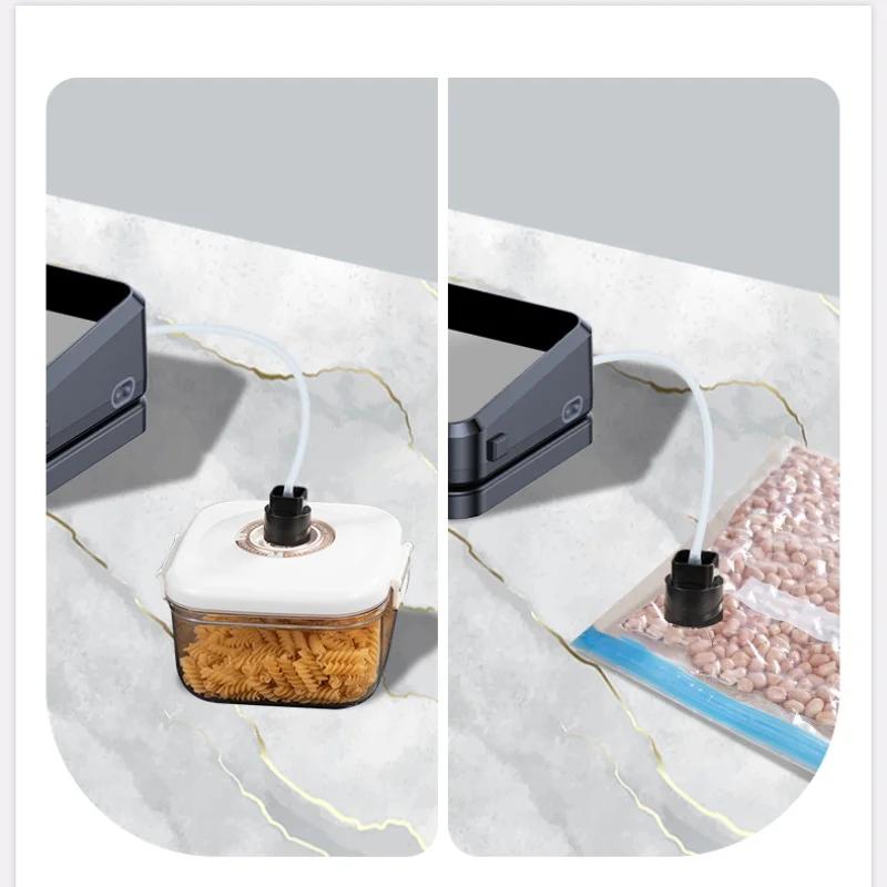 Electric Vacuum Sealer Machine Dry/Wet Food Packaging Seal To Keep Fresh Touch Buttons Digital Display Built-in Cutter Knife