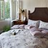 100% Cotton Bedding Set Ins Korean Floral 3D Printed Duvet Cover Bed Linen Flat Sheets Set 2 Pillowcases Twin Double Queen Size
