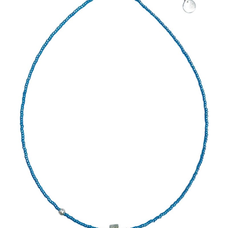 

standingfish wander wheel necklace(blue) 38cm + 5cm