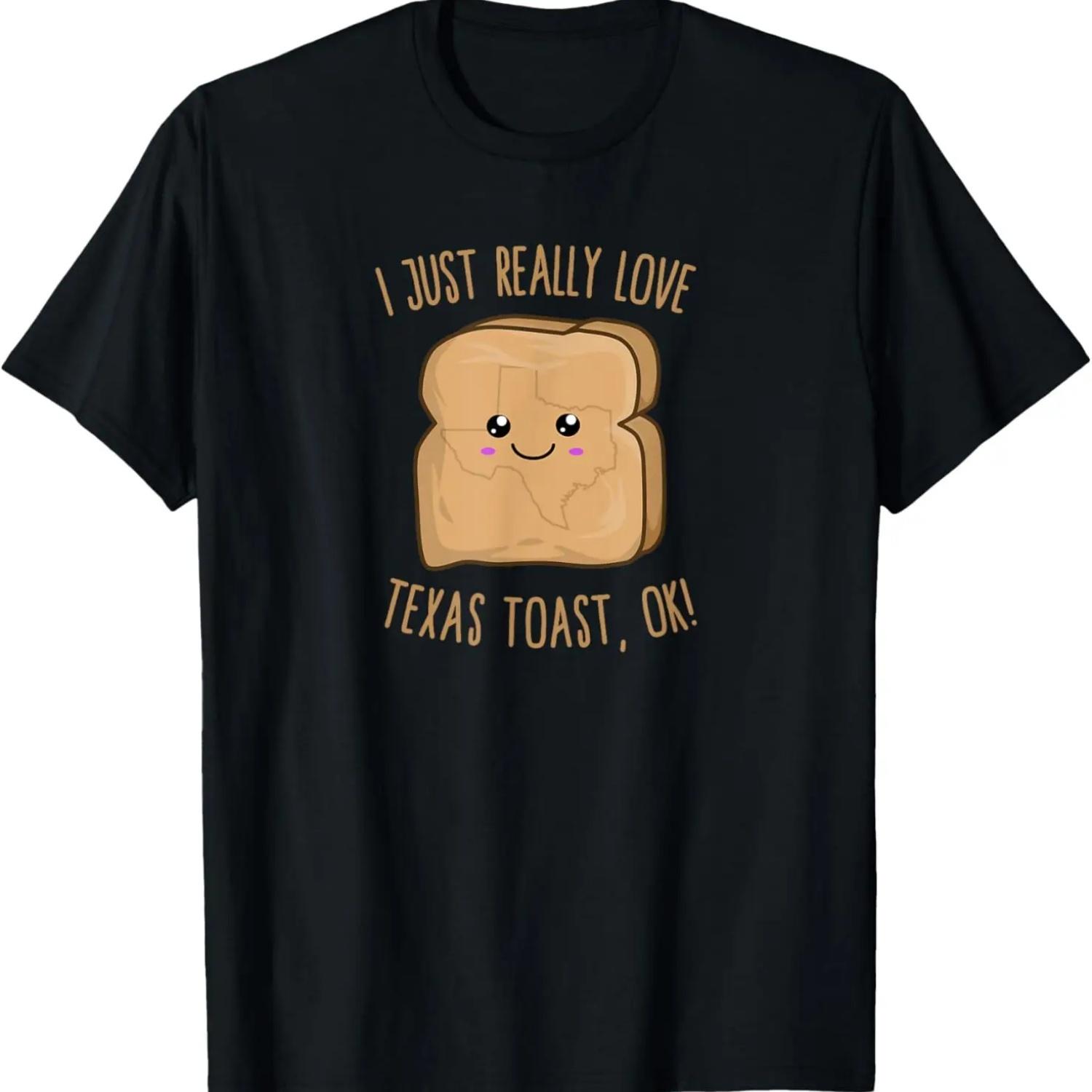 

I Just Really Love Texas toast, OK! Kawaii Texas toast T-Shirt S чёрный