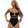 Costume da bagno intero sexy tinta unita da donna Stile europeo