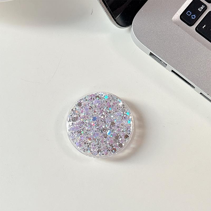 Color Sequins Glitter Round Rhinestones Mobile Phone Airbag Bracket Magnetic Paste Ring Simple Niche Desktop Watching Drama
