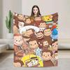 Cartoon Curious George Blanket Super Warm Quality Bedding Throw for Winter Travel Living Room or Funny Bedspread