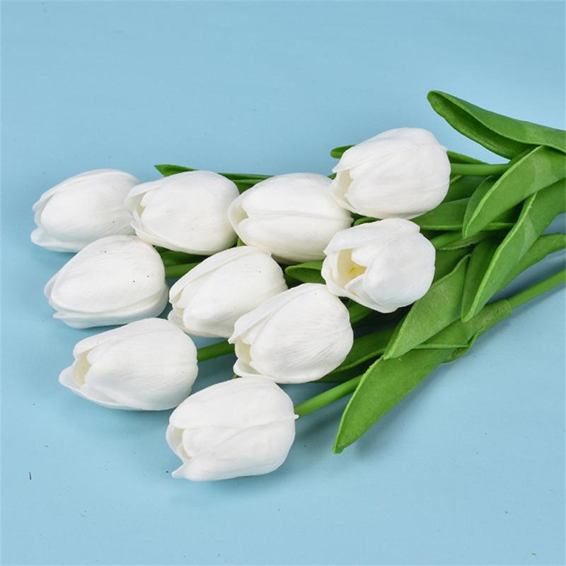 Multicolor Tulips Artificial Flower For Easter Spring Wreath Wedding Bouquet Centerpiece Floral Arrangement Cemetery Table Decor