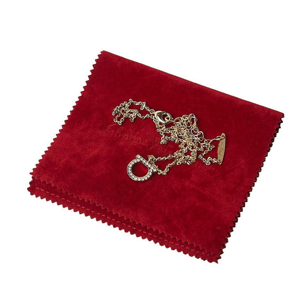 [Salvatore Ferragamo] Women's Crystal Gancini Necklace 76 0132 Cryst Orol 0696656 106171