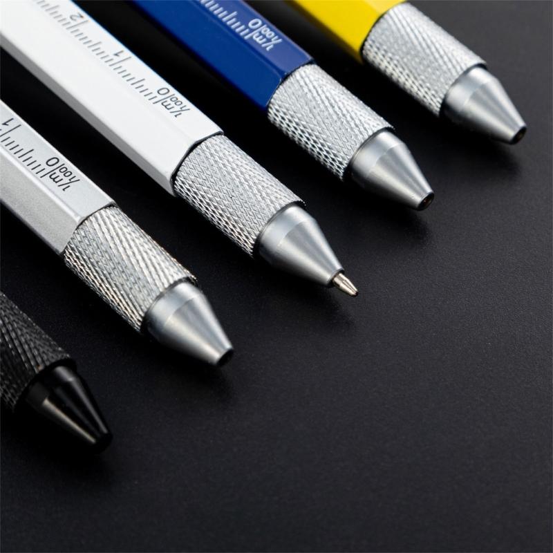 7-in-1 Multitool Tech Tool Stift Schraubenzieher Stift Wasserwaage Kugelschreiber Metall Werkzeug Stift Multitool Stift Handwerkzeug