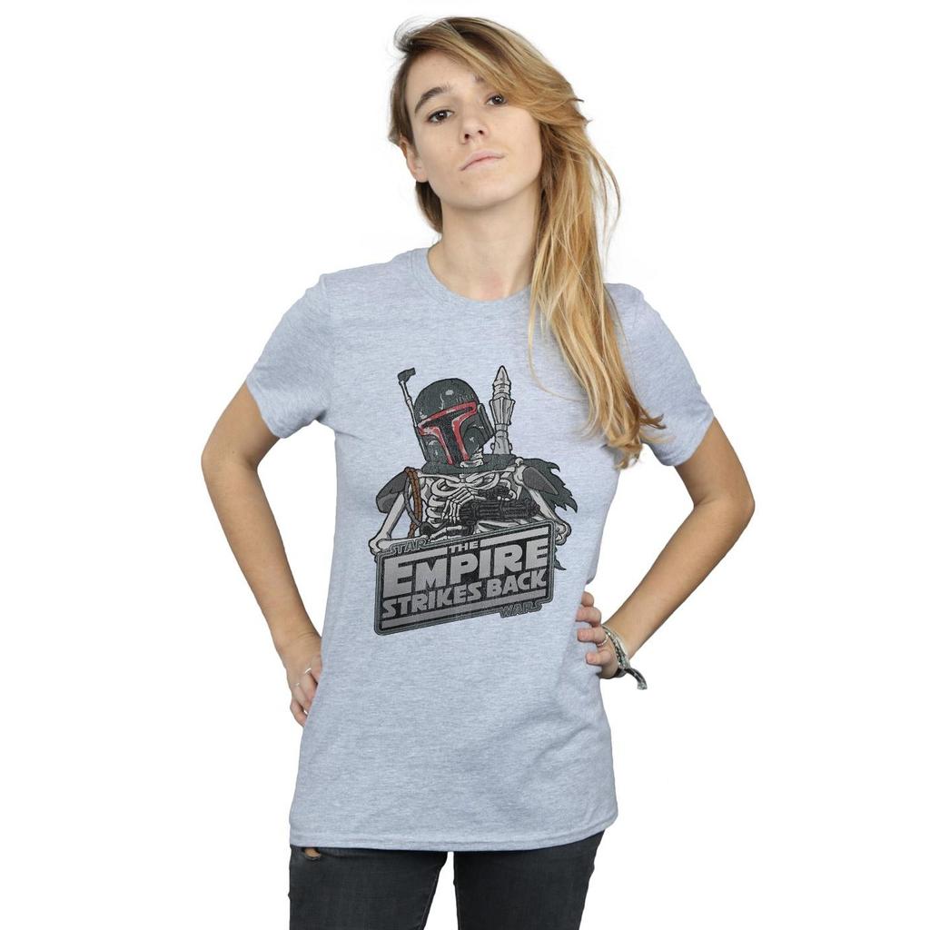 STAR WARS Womens/Ladies Boba Fett Skeleton Cotton Boyfriend T-Shirt
