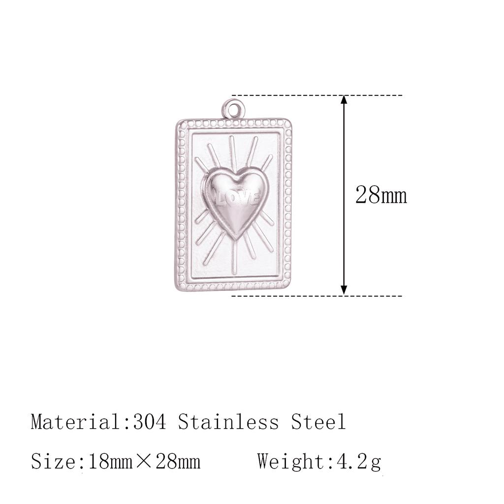 3Pcs Large Heart/Sun Face/Flower Charms Stainless Steel Rectangle Big Pendants for Jewelry Connector DIY Necklace Jewelry Making