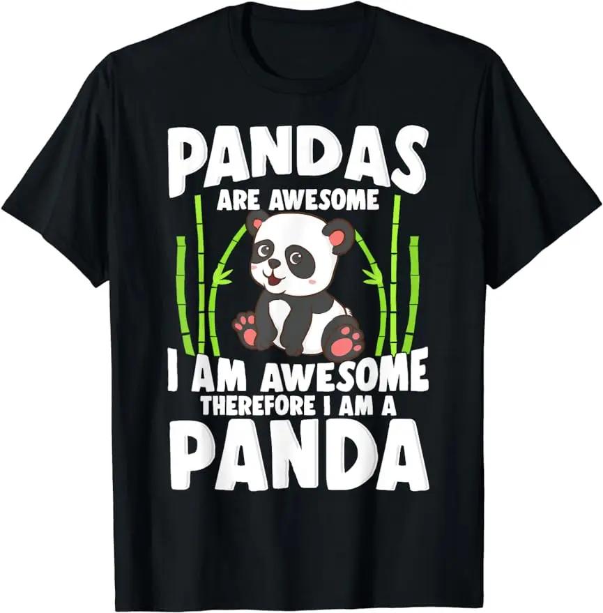 Panda Shirt Cute Panda Tshirt Pandas Are Awesome Panda Bear T-Shirt Graphic Custom Printed Women Men Summer T Shirts