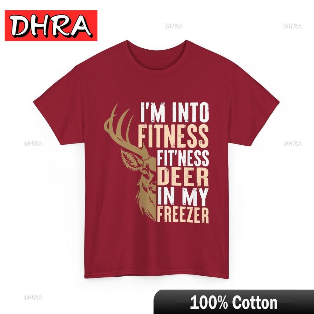 Deer Hunting Shirt IM Into Fitness Fitness Deer in My Freezer Hunters Shirt Tshirts Funny Cool Stylish Tee Shirt Colorful S