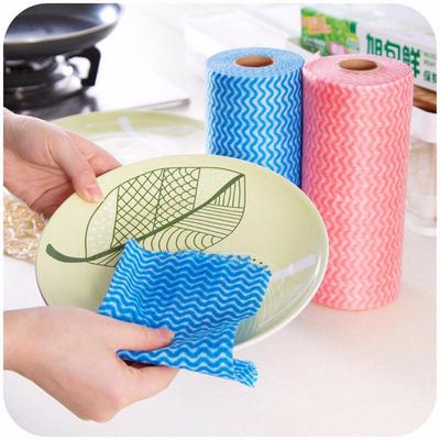 Roll of 50Pcs Multipurpose Non-woven Fabric Nonstick Wiping Rags House Cleaning Cloth Kitchen Dish Dishcloth Cleaning Tools