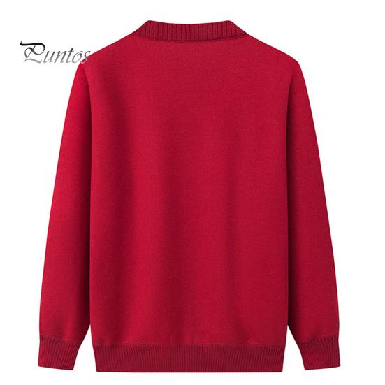 Single-breasted Mother Winter Sweater Coat Flower Print Cardigan Buttons Elastic Keep Women Warm Round Neck Plus Size Grandma Clothing