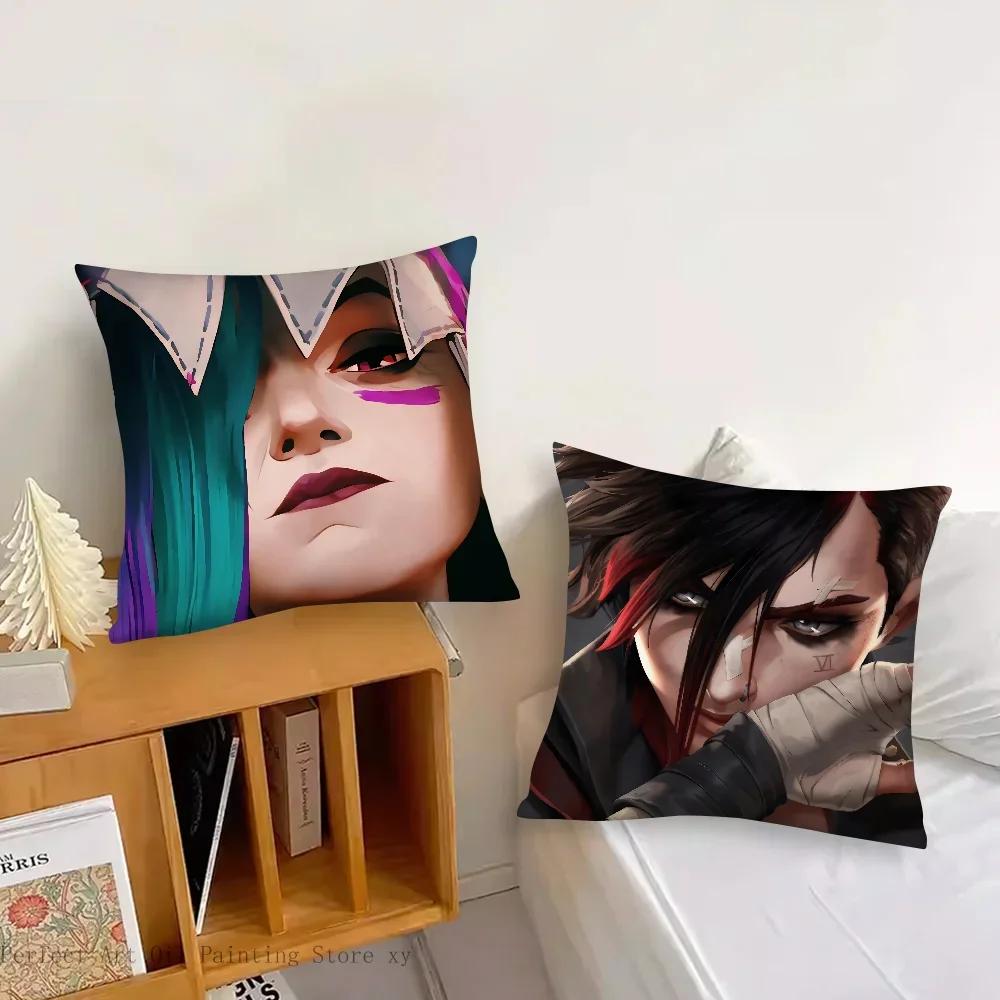 1Pc Cartoon A-Arcane 2 Vi J-Jinx Ekko Pillow Bedroom Sofa Leisure Comfort Cushion Car Living Room Home Decoration