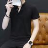 Summer Thin Ice Silk Short -Sleeved T -Shirt Men 'S Half -Sleeved Summer Casual V -Neck T -Shirt