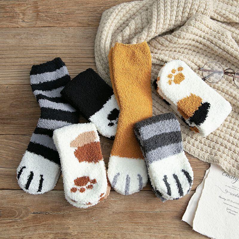 Winter Cat Claws Cute Thick Warm Sleep Floor Socks Soft Plush Fuzzy Fleece Socks Winter Cat Claws Cute Thick Warm Sleep Floor Socks Soft Plush Fuzzy Fleece Socks