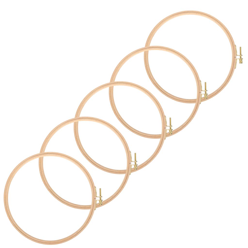 5 Stück Stickrahmen Rund Breit Bambus Tragbar Tisch DIY Kreuzstich Zubehör 19cm