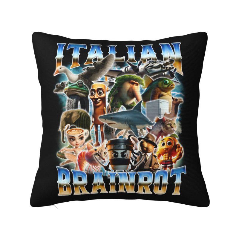 Italian Brainrot Cappuccino Assassino Throw Pillow Case Home Decorative Cushions Cover For Sofa Car Square Polyester Pillowcase
