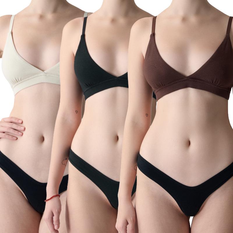 Comfort Pure Cotton Deep V Wireless Triangle Bralette