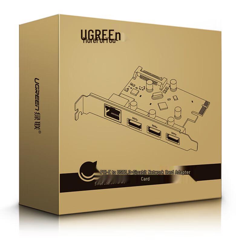 Ugreen PCI-E Gigabit Ethernet Card with 3-Port USB 3.0 Hub