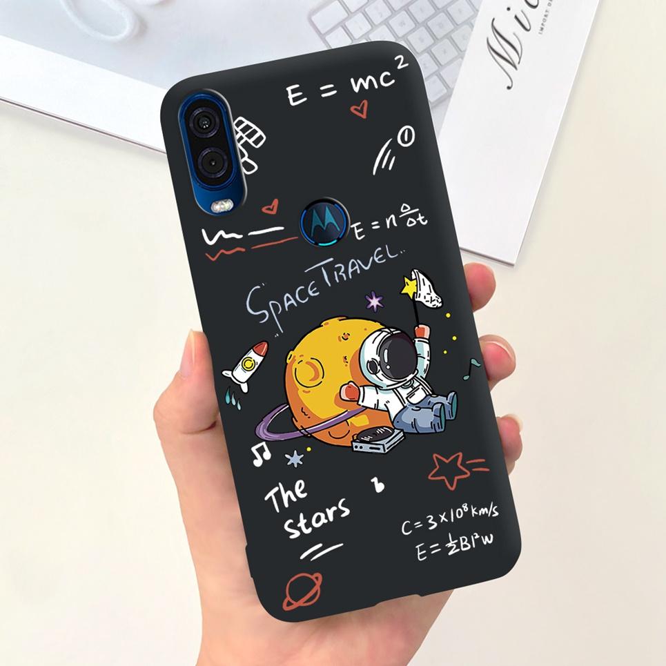 For Motorola One Vision Case One Macro BaCK Cover Gothic Black Cool Fashion Phone Mask For One Vision OneMacro Bumper Soft Matte