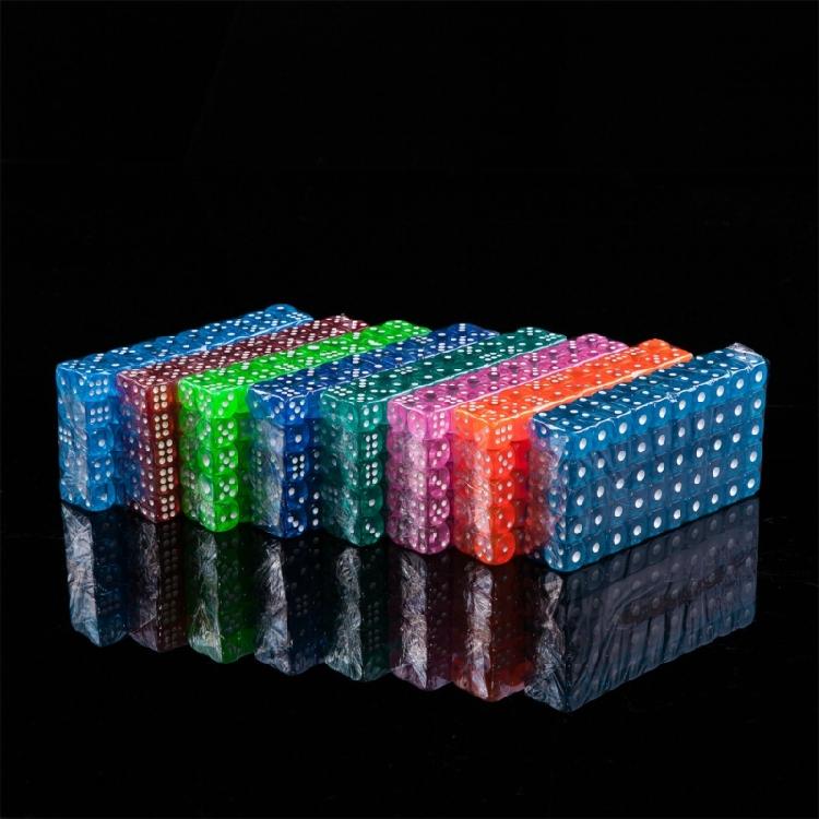 100Pcs 14mm Six Sided Dices Acrylics Dices Colored Game Dices Board Game Dices for Classroom and Party Game Supply