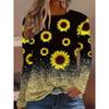 Round Neck 3D Flower Pattern Top Casual Long Sleeved Women's T-shirts - Soft Medium Stretch Polyester Fabric Spring and Autumn Relaxed Fit Clothing