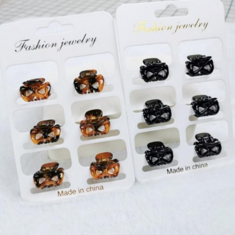 Cute ribbon shaped mini hair clip hair pin brown
