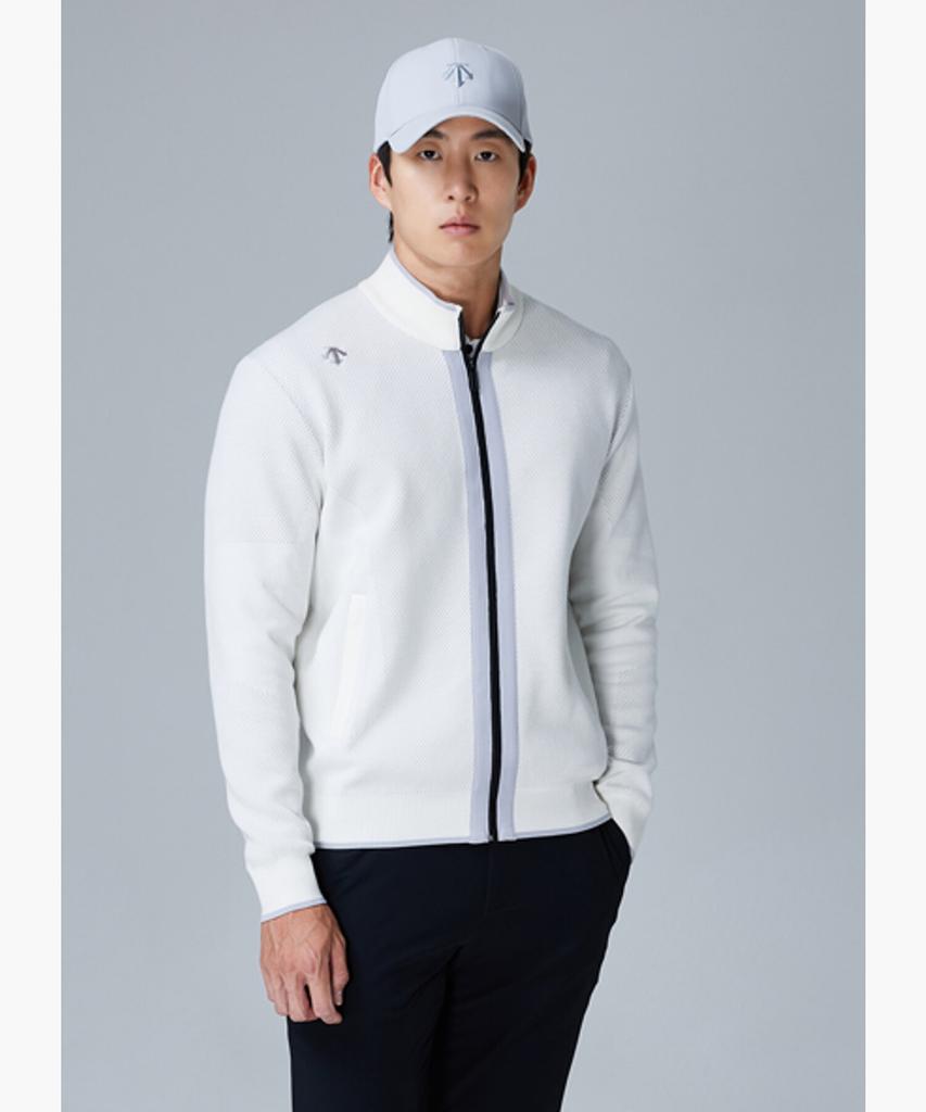 Descente Golf Men'S Textured High-Neck Full-Zip Cardigan (Dq32Mfko81)