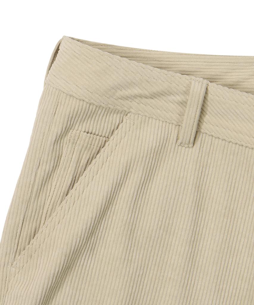 Syupeodeulai Corduroy Straight Carpenter Pants Beige