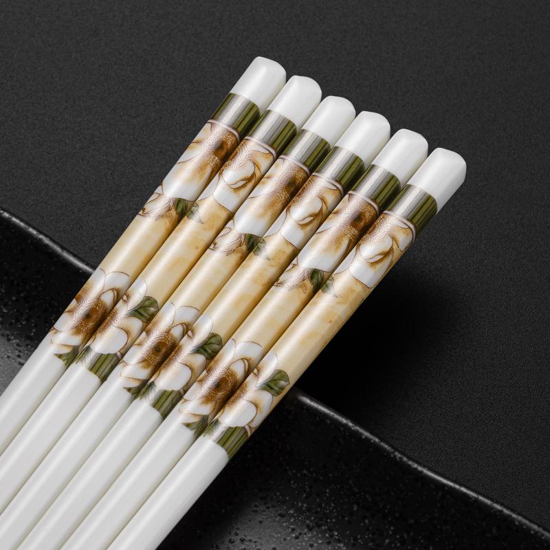 Camellia Ceramic ChopsticksHigh-grade Antibacterial and Anti-mould Chopsticks for Home UseNon-slip and Non-drop
