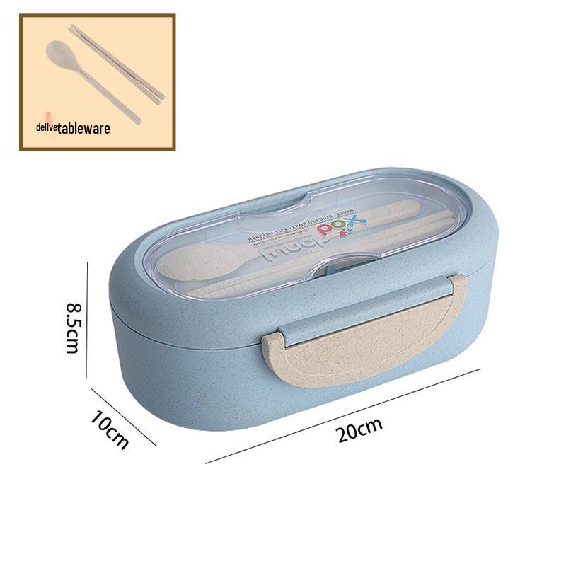 Portable Wheat Straw Bento Box: Insulated, Multi-Compartment, Japanese-Style, Microwave Safe for Office Workers & Students