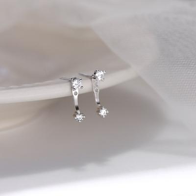 Brincos de zircônia para mulheres, brincos simples com furo para orelha, pendurados na parte traseira, um par de brincos para deslocamento diário