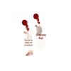 2025 Trendy Red Chinese New Year Blessing Earrings - Festive, Elegant Ear Clips