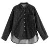 Gesteppte Polka-Dot-Print Damen Übergröße Baumwoll-Hemdjacke