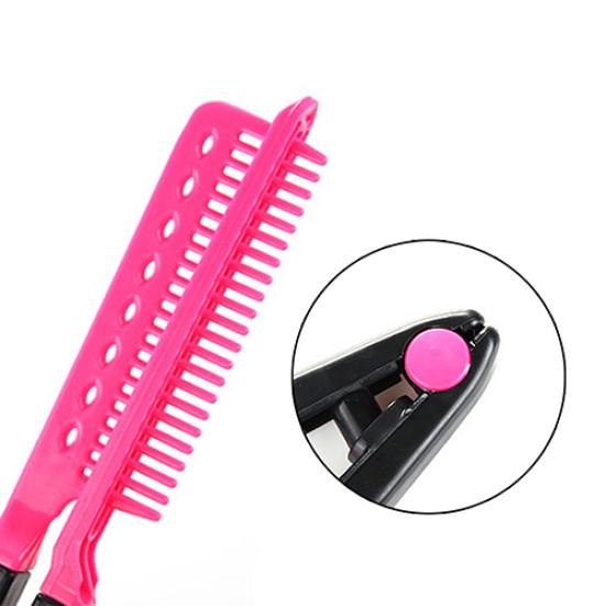 Fashion Beauty V Type Hair Straightener Comb DIY Salon Hairdressing Styling Tool