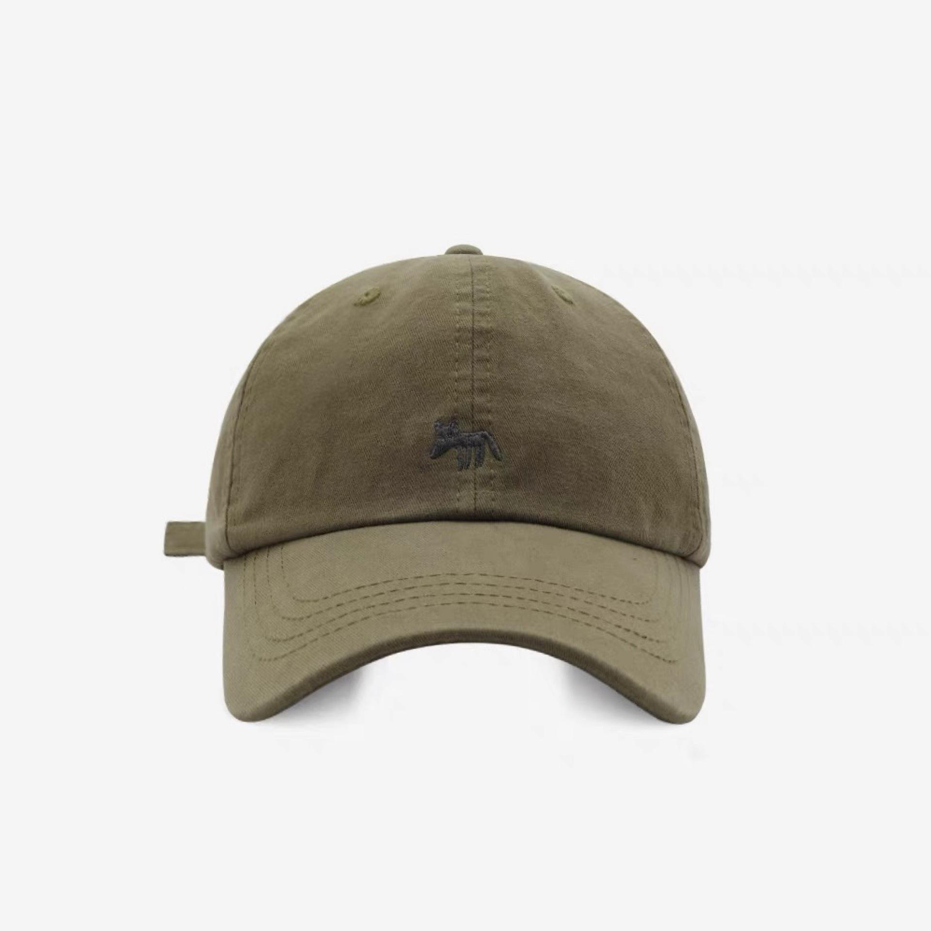Kleine vos geborduurde baseballpet uniseks lente en zomer Koreaanse stijl straatmode baseballpet maakt het gezicht kleiner adjustable gray