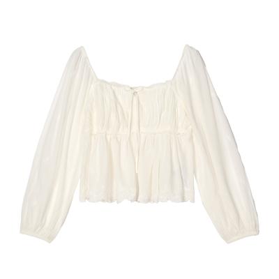 Levis Mode Trend Puffärmel Spitze Puppen Oberteil Damen Oberteile 005ZT-0002
