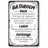 Funny Bathroom Rules Metal Sign 8x12 Inch Vintage Tin Wall Decor Humorous Housewarming Gift