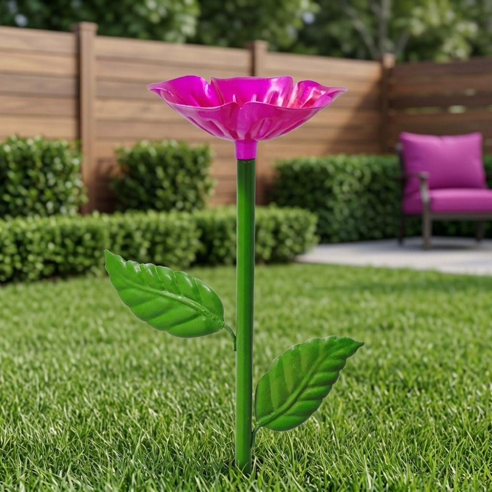 Bee Bath Outdoor Bee Water Feeder Garden Stake Flower Design Bee Butterfly Water Dispenser Iron Garden Decoration Farm