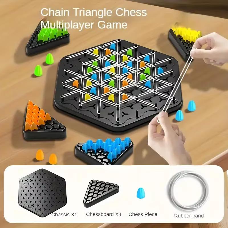 Triggle Game Chain Chess Game Triggle Rubber Puzzle Game for Kids & Adults Interactive Board Game Family Party Toy Gifts