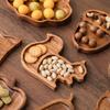 Cartoon Squirrel Wooden Snack Tray Creative Walnut Wood Tea Tray Desktop Storage Container Pinecone Trays Decorative