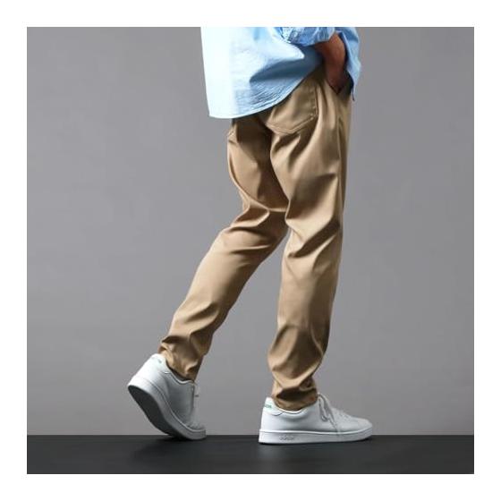 [M.R.U] Stretch Pants, Men's Chino Pants, Long Pants, Stretch, Sweat Absorbent, Quick Drying, Lightweight, Loose