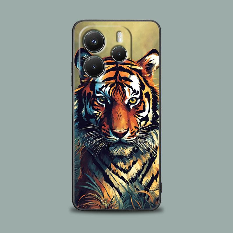 Phone Case for Xiaomi Redmi 15C 14C 12C 13C 4G 15 Redmi Note 15 14 13 12 11 10 Pro Plus 5G 12S Silicone Soft Cover Tiger Animals
