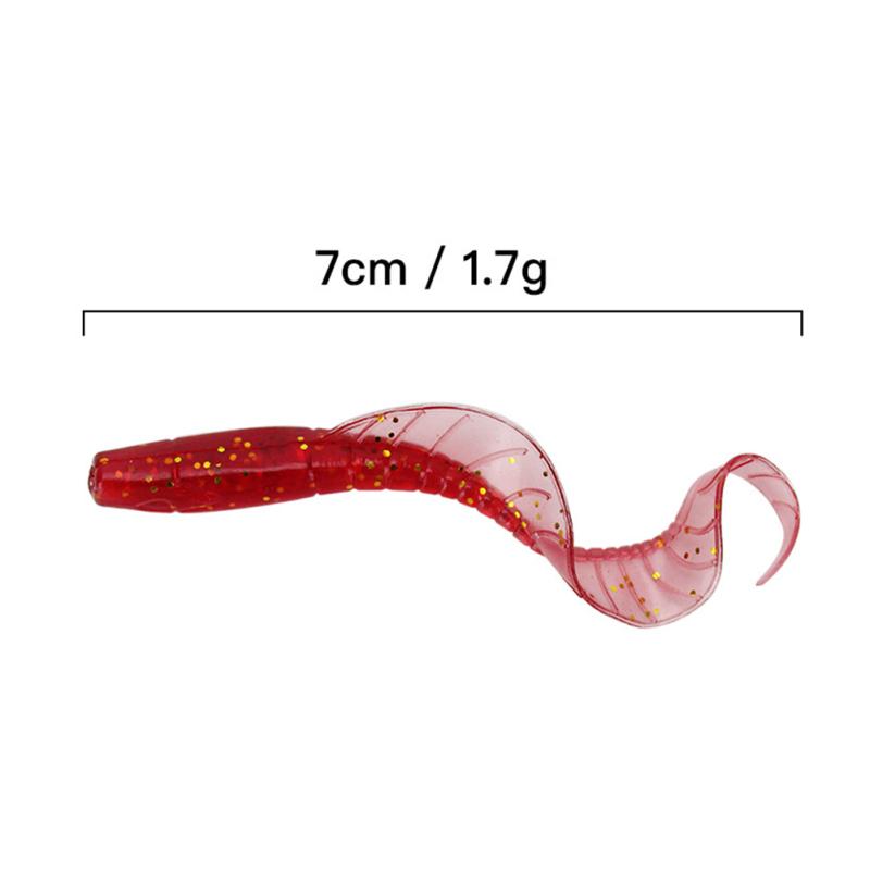 Soft Worm Baits 7cm1.7g Flexible Long Tail Soft Earthworm Worms Lifelike Fishing Lure