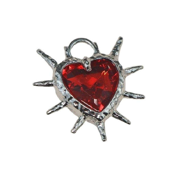 

Heart Pendant for Earrings Necklace Sparkling Rhinestones Detailing Alloy Craftsmanship For Special Occasions
