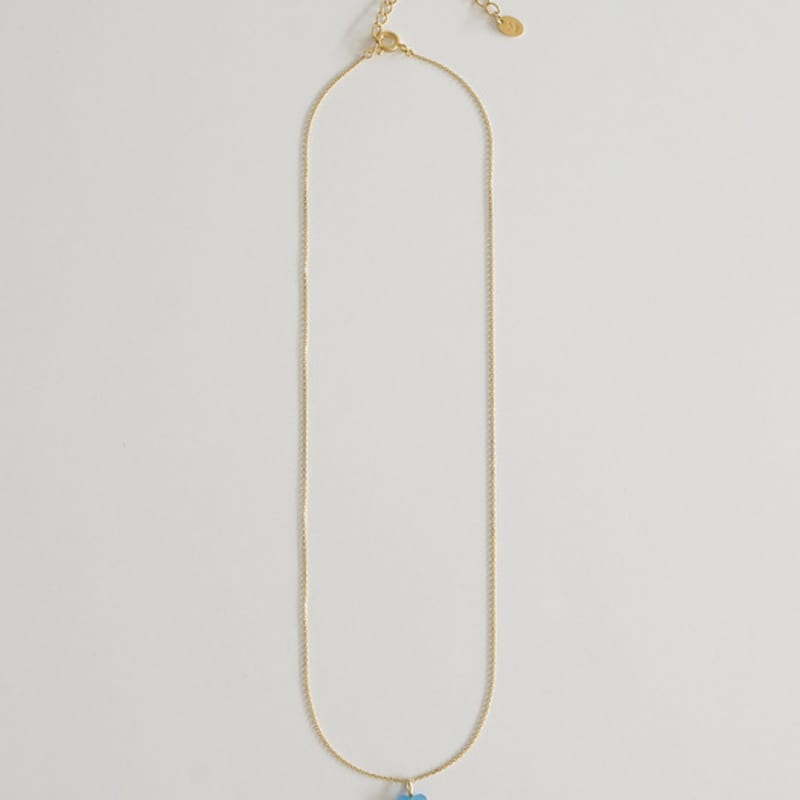 modernlike 14k gold-filled silver blue quartz crystal heart necklace