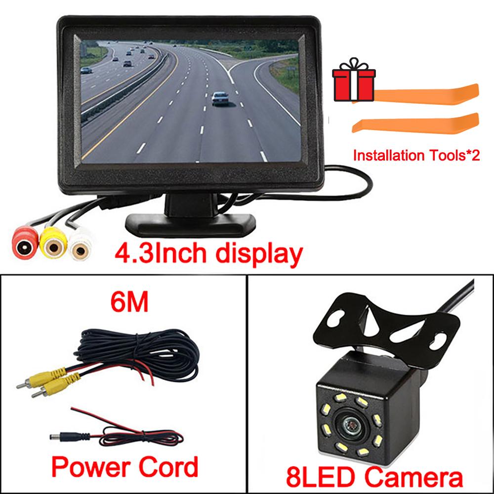 Rear View Camera for Vehicle 4.3Inch Monitor Screen Reversing Camera for Car Dvr Parking System Car Assecories Free Crowbar Tool