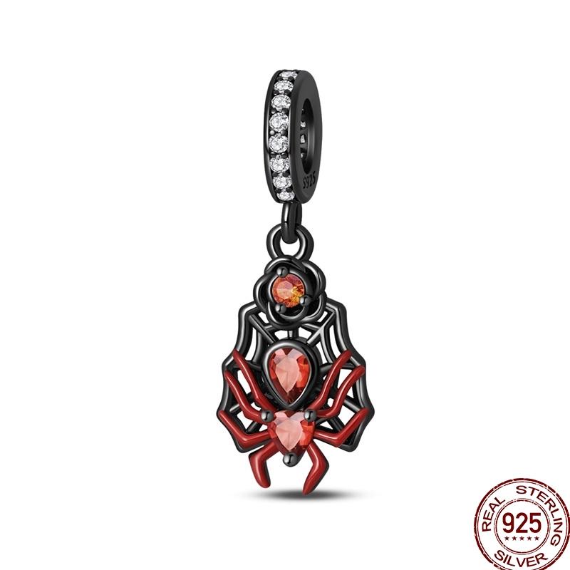 Halloween Charms Bead Copper Jack-O'-Lantern Skull Bat Witch Hat Candy Luminous Charm Fit Bracelet Diy Jewelry